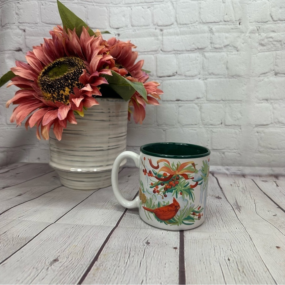 vintage 1991 christmas cardinals Mug potpourri press holiday loved one cottage